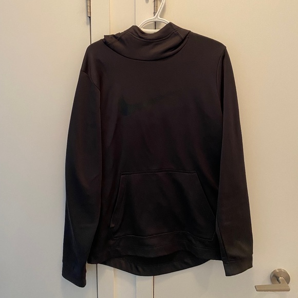 NIKE MEN'S DARK GREY DRI-FIT HIGH NECK HOODIE PULLOVER - Picture 4 of 5